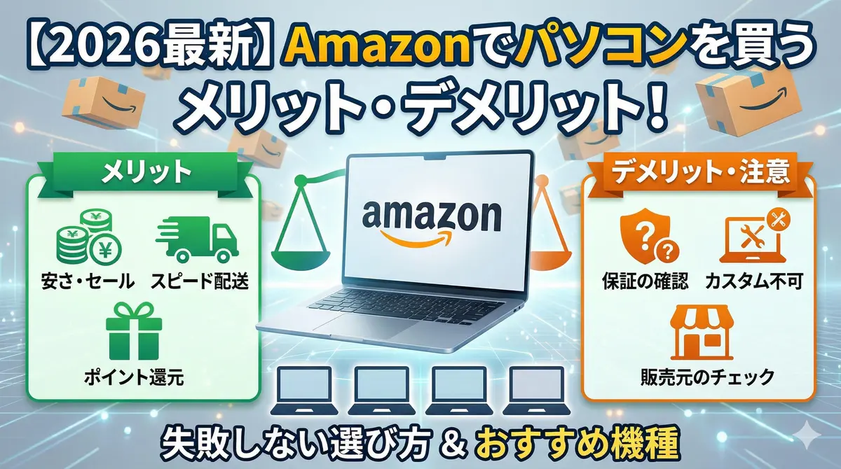 【2026年最新】Amazonでパソコンを買うメリット・デメリット!おすすめ機種と選び方