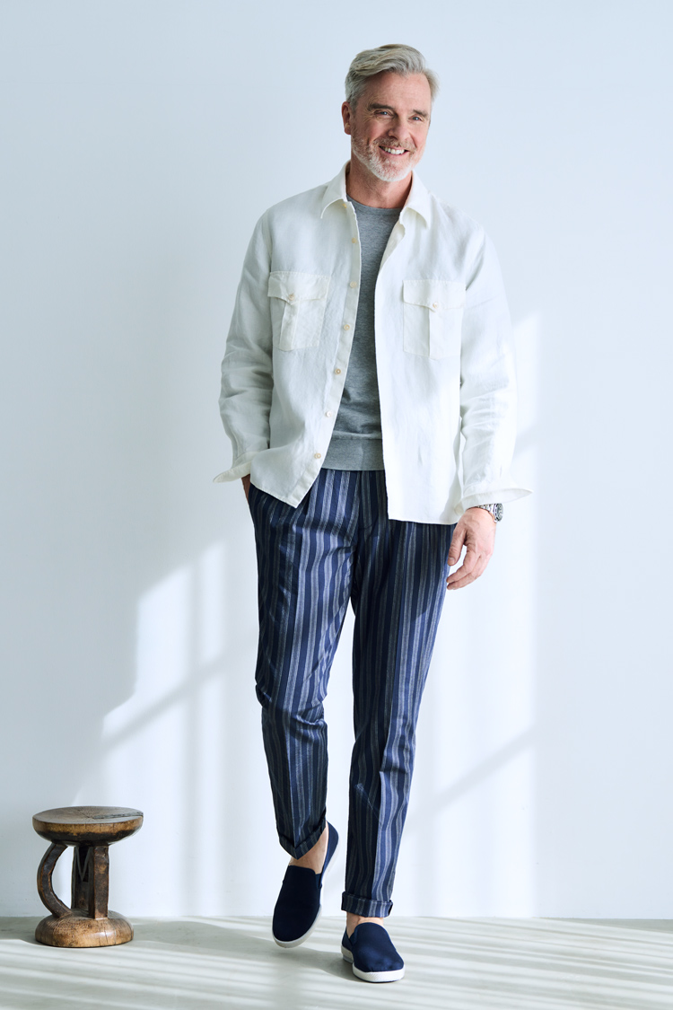 ストライプ スーツ ジャケット セット やすけれ BEAMS F ビジネス パンツ