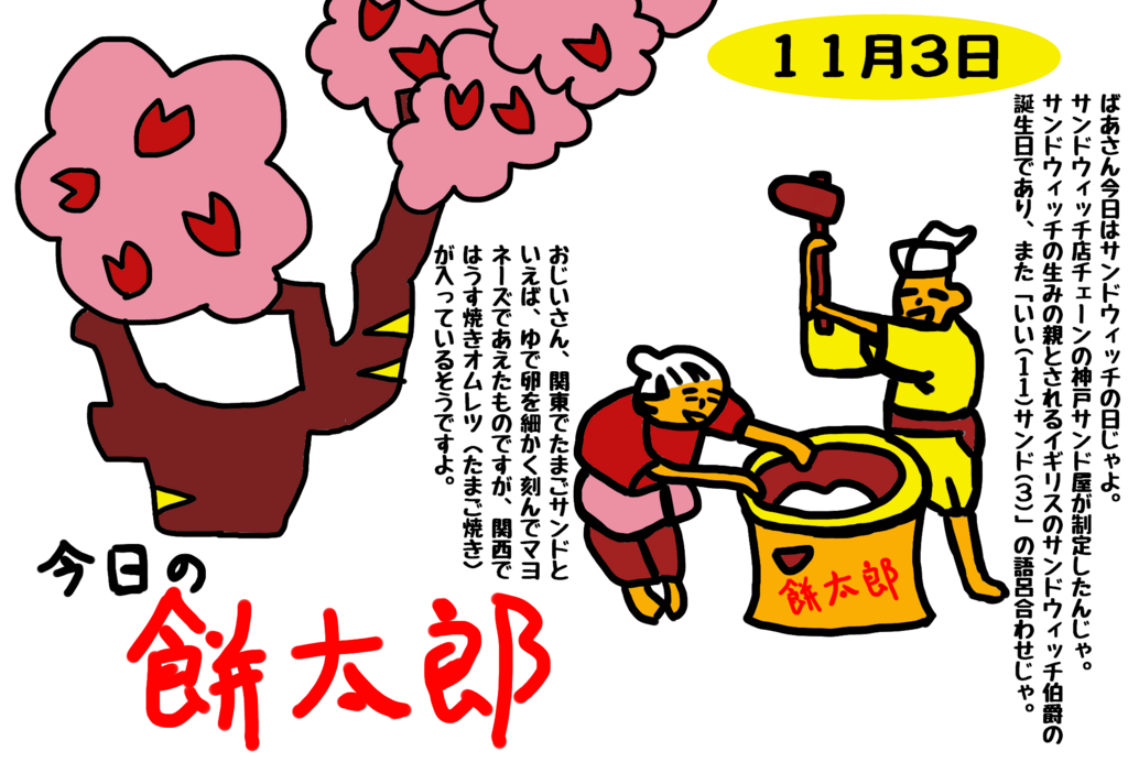 11月3日はサンドウィッチの日 こうですか わかりません 11月3日はサンドウィッチの日 こうですか わかりません