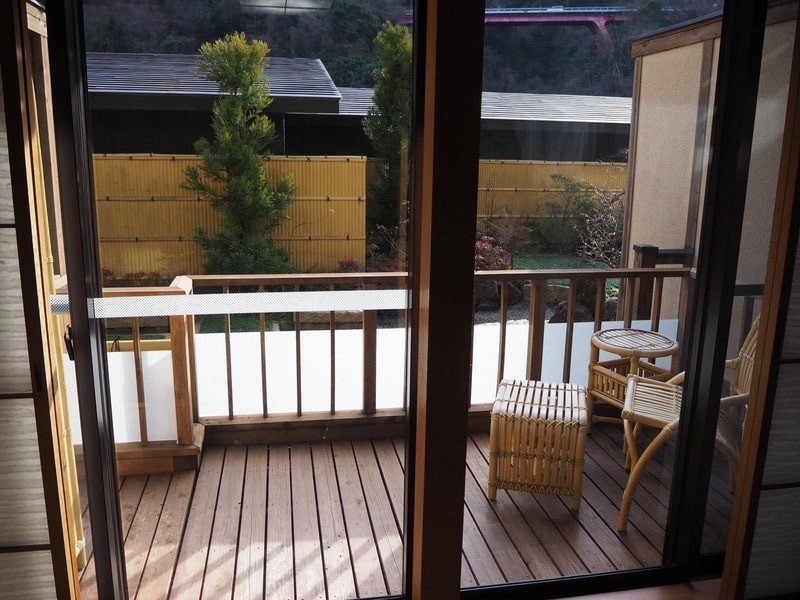 ホテルおかだの客室のテラス