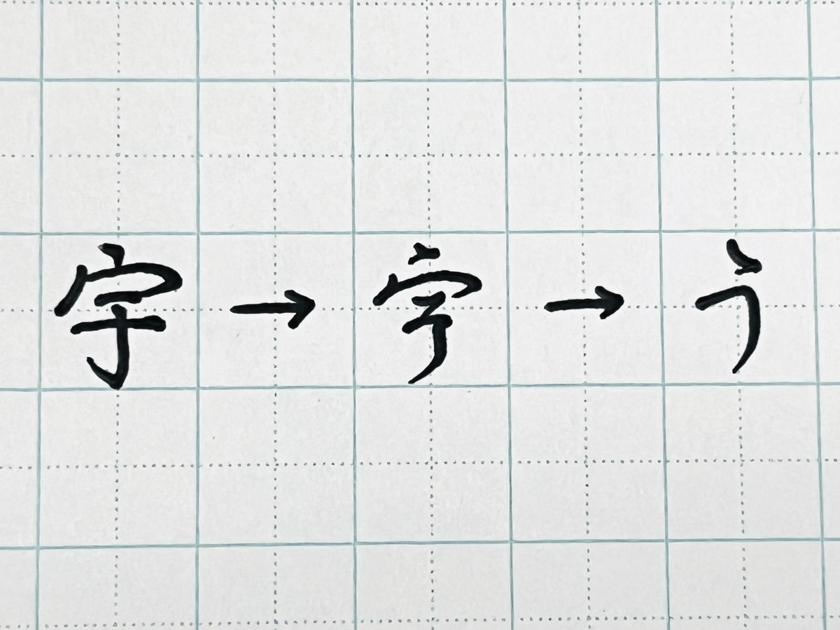 【美文字への道】ひらがなの「う」を綺麗に書く3つのコツとは? - 美文字くんの控室