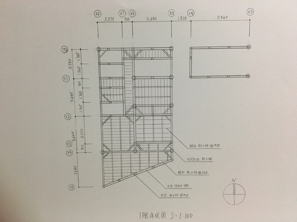 木造2階建専用住宅の課題 矩計図 伏図 俺のメモランダム
