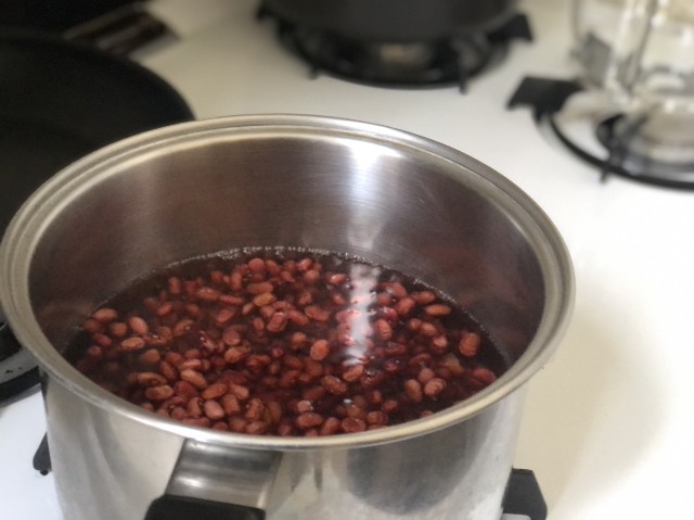 小豆鍋の中