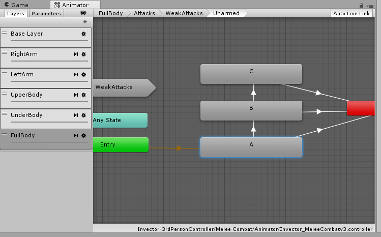拡張エディタ Third Person Controller - Melee Combat Template 使い方まとめ アセット真夏のアド ...