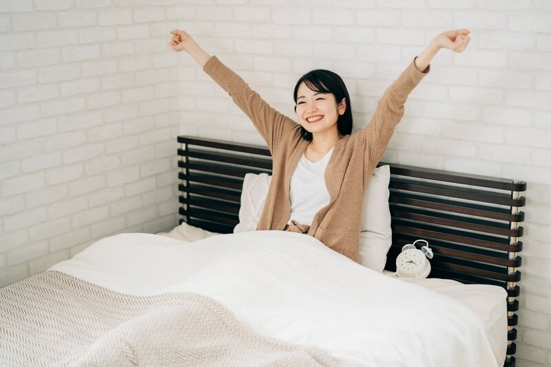 快眠して心地よく目覚めるイメージ画像