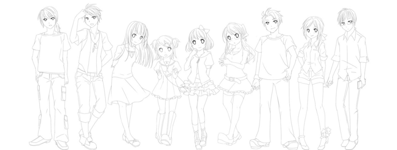 かがなつ 立ち絵線画描けました Tete A Tete