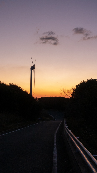千畳敷の風力発電のプロペラ