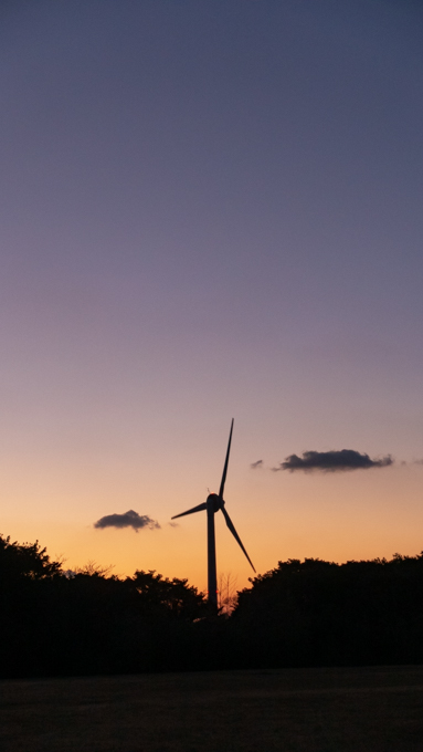 千畳敷の風力発電のプロペラ