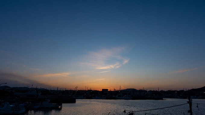 長門市仙崎の夕方