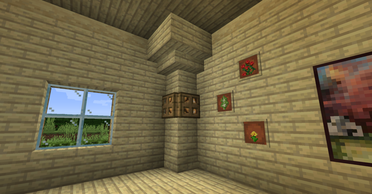 部屋の角のライト