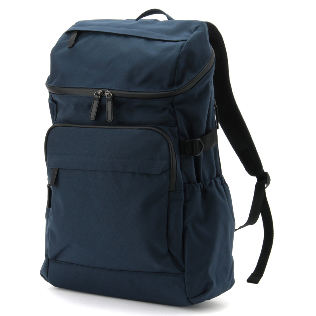 無印良品 「荷物の量で広げられる 撥水 ボストンリュック」ネイビー