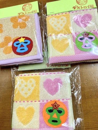 デストロイ屋さんのルチャ付きミニタオル 顔別にしてみました Zakkaya 雑貨屋 孵 Kaeru