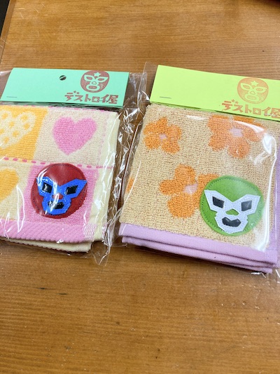 デストロイ屋さんのルチャ付きミニタオル 顔別にしてみました Zakkaya 雑貨屋 孵 Kaeru