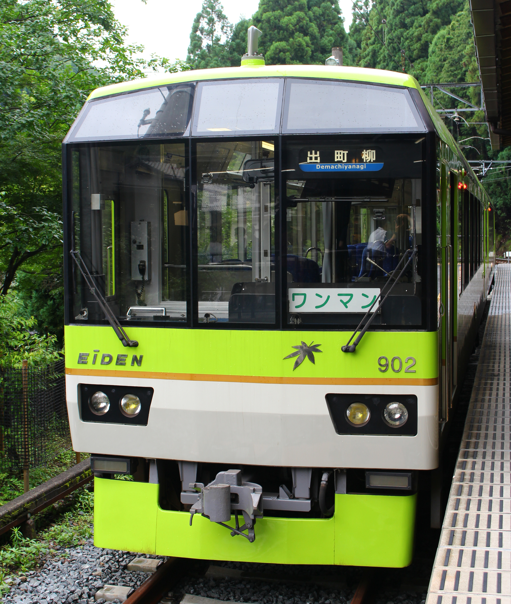叡電900系きらら　青もみじきらら