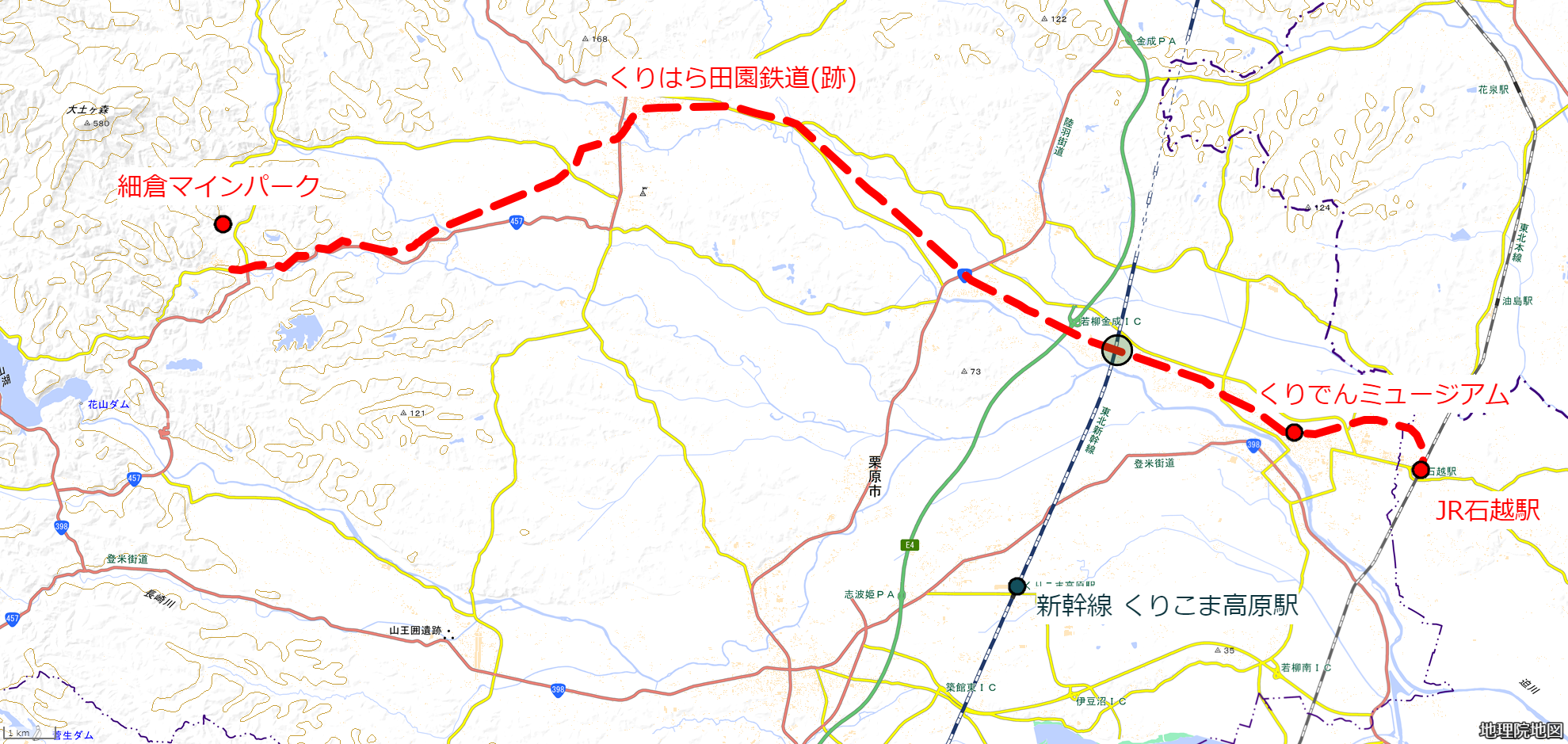 くりはら田園鉄道　路線