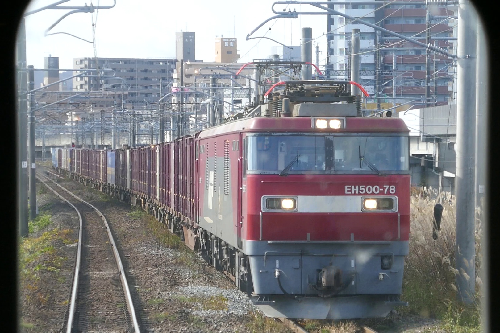 宮城野貨物線　貨物列車　風っこ　離合