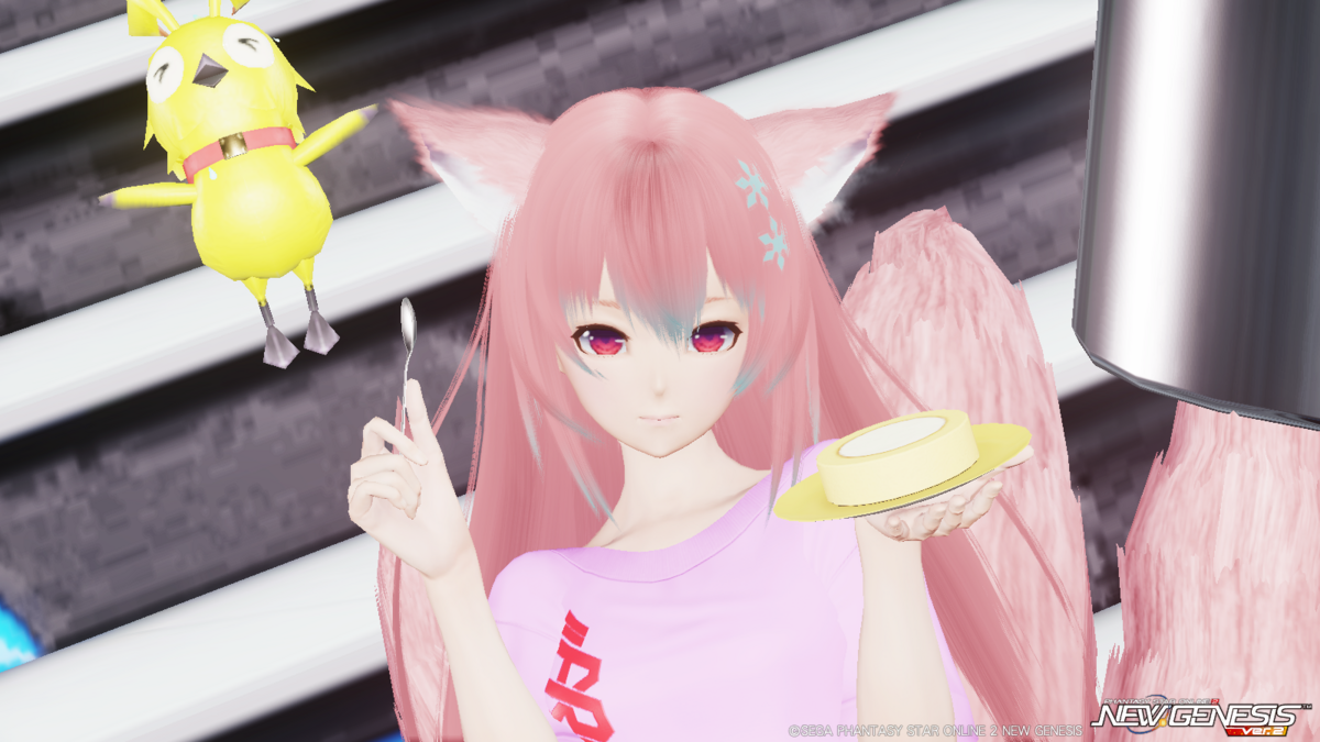 ゲーム。オンラインゲーム。MMORPG. SEGA. セガ。PSO2. ファンタシースター。ファンタシースターオンライン2. PSO2NGS. ニュージェネシス。コラボ。ローソン。ローソンコラボ。ロッテ。ガーナ。チョコレート。ガーナチョコレート。箱。ボトル。11個。スタンプ。ゲーム内アイテム。アイテム。交換。ロビーアクション。ロビアク。BP. ビルドパーツ。ロールケーキを食べる。ローソン看板。33スタンプ。説明書き。ルール。消費。2周目。ゲーム画面。一覧。SUN☀OBERIO. SUN君。ざれん♀。ざれん♀ちゃん。1000年前。アークスシップ。