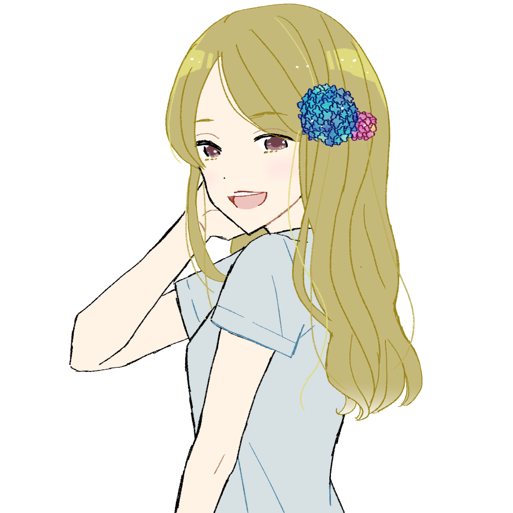 フリーアイコン No8 あじさいロングヘア 女の子 ゆるやか生活 フリーアイコン No8 あじさいロングヘア 女の子 ゆるやか生活