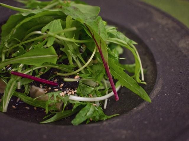 水菜と豆腐のサラダ