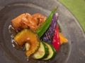 [上田][長野][和食][膳][Japanesefood]いわい地鶏と夏野菜のあんかけ