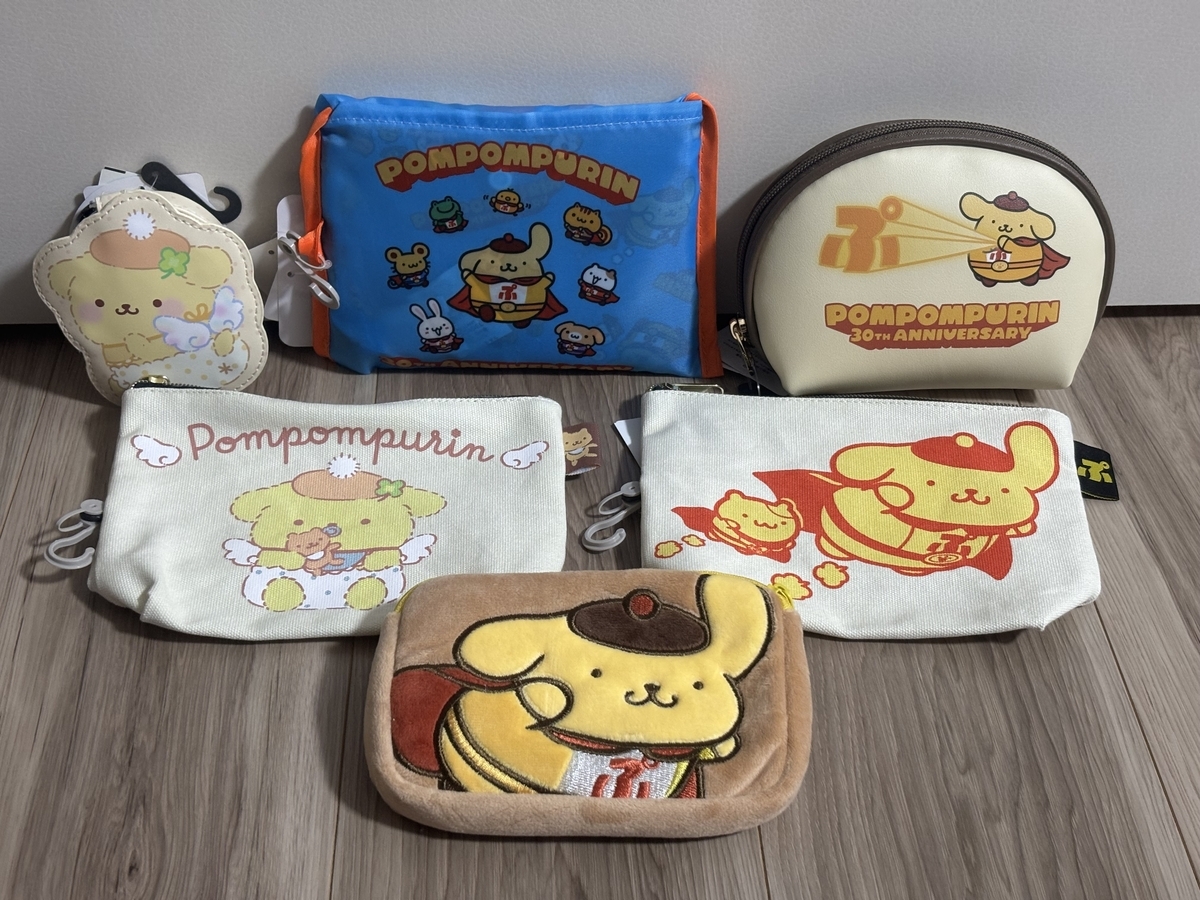 ポムポムプリン 30周年 ヒーロー 5点セット しまむら しまむらにポムポムヒーロー参上！ - 男の子でもかわいいものがすき