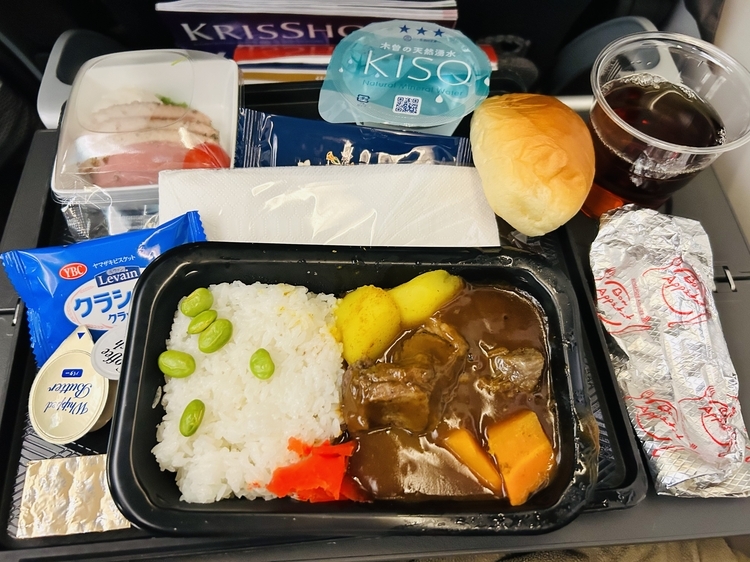 2025】シンガポール航空エコノミー機内食！飲み物、WiFi、映画