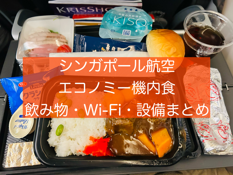 シンガポール航空　ミールカート　フルサイズ 2025】シンガポール航空エコノミー機内食！飲み物、WiFi、映画
