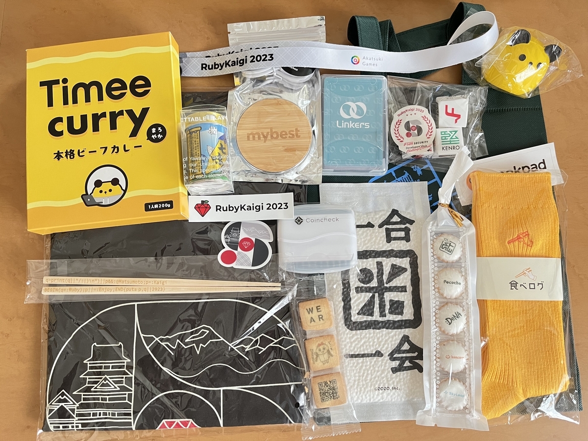 RubyKaigi 2023でゲットしたノベルティ