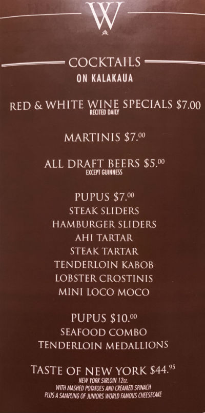 wolfgang happy hour menu