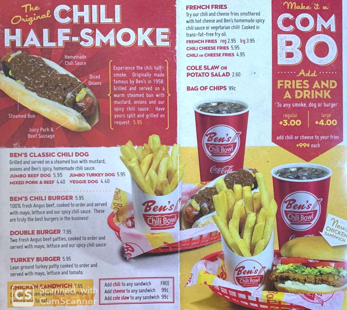 BEN'S CHILI BOWL MENU