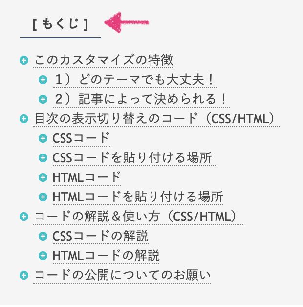 はてなブログの目次 - 開閉式、表示/非表示のやり方