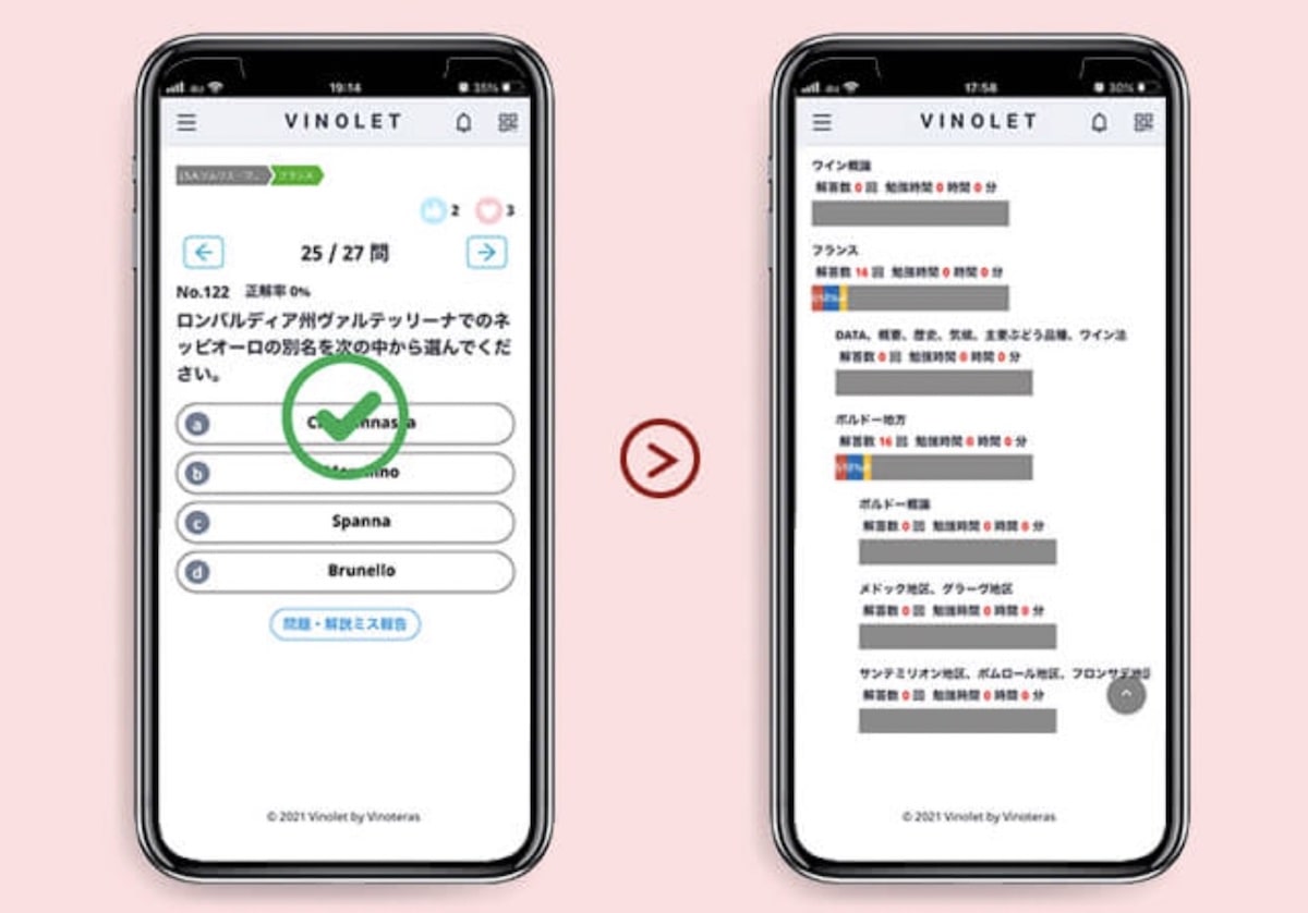 ソムリエ、ワインエキスパート受験対策の強い味方！VINOTERASテキスト＆VINOLET問題アプリでスキマ時間を活用しよう