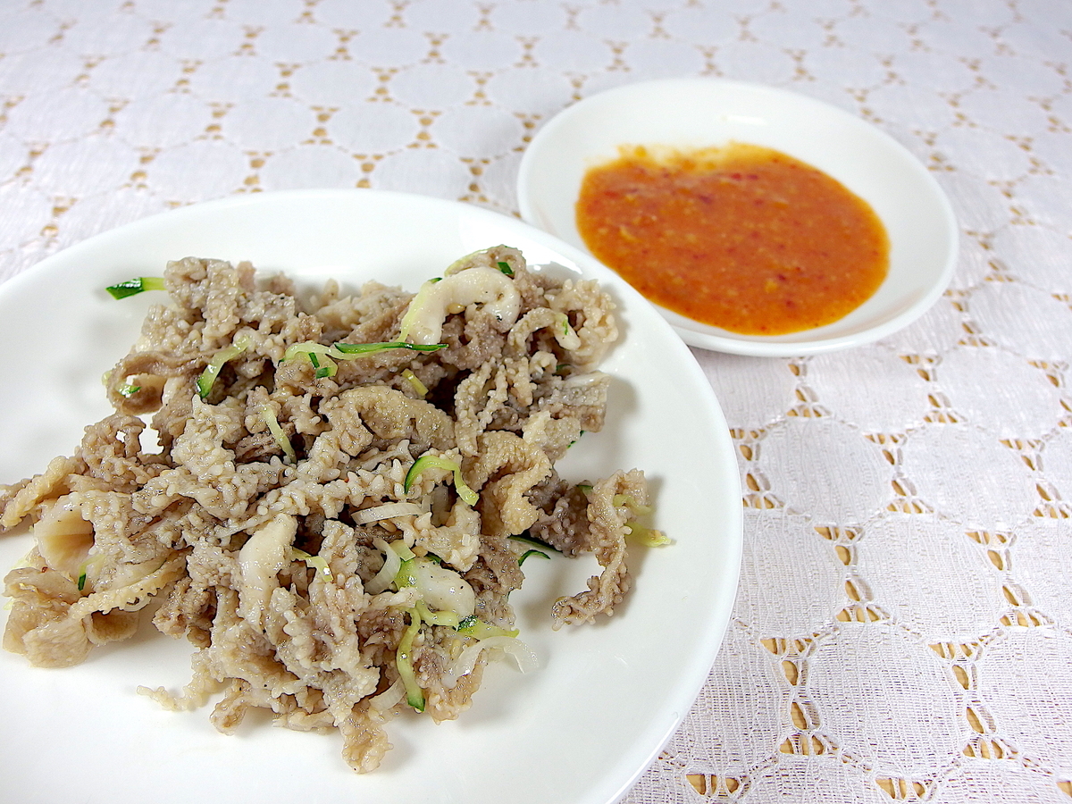 下高井戸の焼肉材料店 スタミナキング のセンマイ刺しの食レポです Zumenのblog