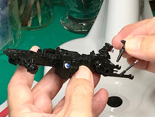 （15）「1/35 ヤンマートラクター YT5113A」を作ります。足回りの組み立てをしていたので写真を撮りました。
