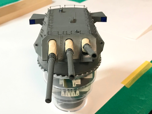 「1/200 戦艦大和 九四式 46センチ3連装主砲塔」の1番砲塔が完成しました