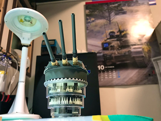 「1/200 戦艦大和 九四式 46センチ3連装主砲塔」の1番砲塔が完成しました