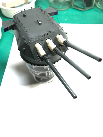 「1/200 戦艦大和 九四式 46センチ3連装主砲塔」の1番砲塔が完成しました