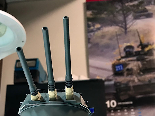 「1/200 戦艦大和 九四式 46センチ3連装主砲塔」の1番砲塔が完成しました
