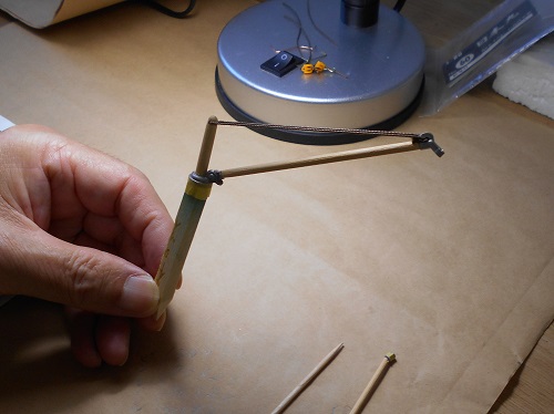 今井科学社製の帆船模型「1/80 日本丸」を作ります。クレーンを作ります。